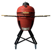 Barbecue Kamado en céramique émaillée de 23 pouces pour fumer et cuire au charbon de bois, avec thermomètre et aération, vente en gros OEM