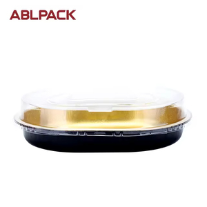 Conteneur de cuisson ovale jetable en aluminium PET antiadhésif de 950 ml avec <span class=keywords><strong>couvercle</strong></span> <span class=keywords><strong>plat</strong></span> bas pour pizza et <span class=keywords><strong>tarte</strong></span> - Product Image 2