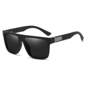 Men's Polarized Sunglasses Square <b>Frame</b> <b>Black</b> UV400 PC Lens Stainless Steel Sports Eyewear - Product Image 5