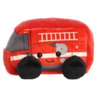 Jouet en peluche pour animaux de compagnie en forme de camion de pompiers, peluche douce en forme de camion de pompiers rouge, jouet interactif pour chiens et chats