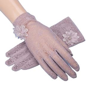 Guantes cortos de conducción y conducción para mujer, de seda helada, finos, transpirables, elásticos, Anti-UV, de algodón, de dedo completo - Product Image 2