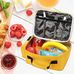 Boîte à <span class=keywords><strong>lunch</strong></span> isolée pour enfants, garçons et filles, sacs à <span class=keywords><strong>lunch</strong></span> scolaires, glacière réutilisable, sac isotherme pour repas de pique-nique (bus scolaire jaune) - Product Image 2