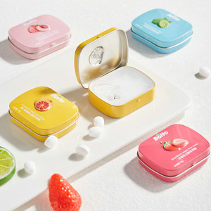 様々なフレーバー ビタミン豊富なフルーツパウダー製キャンディー 息リフレッシュ 缶入り クールミントキャンディー - Product Image 1