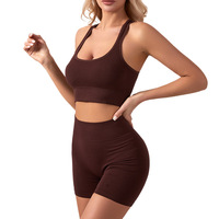 Nouvel ensemble de fitness pour femme, style européen et américain, soutien-gorge push-up à armatures, respirant, uni, pour le sport et le yoga, antichoc et confortable