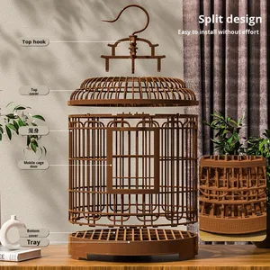 Kuş Kafesi Ev Tipi Büyük Boy Lüks Villa <span class=keywords><strong>Retro</strong></span> Plastik Taşınabilir Kolay Temizlenen Açık Hava Kafesi Şakayık Tomurcuğu Papağan İnci - Product Image 3