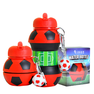 Nueva Botella de Agua de Silicona Roja y Negra Personalizada, Libre de BPA, para Niños - Product Image 5