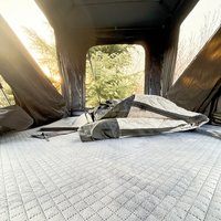 Tente de toit de voiture DrunkenXp Premium, 142 cm de largeur, en forme de Z, coque en aluminium, toile imperméable, triangle, espace élevé, pour le camping