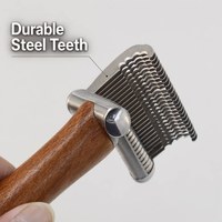 Peigne pour animaux de compagnie en bois massif, picots en acier inoxydable, outil de démêlage et de toilettage pour chat, chien, chiot à poils longs, 2 tailles, 16 cm