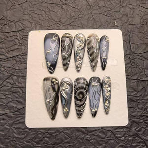 Faux ongles longs et pointus à presser, très populaires en Europe et en Amérique, produits de beauté, styles personnalisés disponibles - Product Image 3
