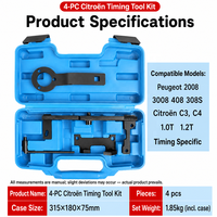 Kit d'outils de calage moteur CIHOO 4 pièces avec mallette rigide pour Peugeot 2008 408 308S Citroën C3 C4 1.2T, pour blocage du vilebrequin et du volant moteur