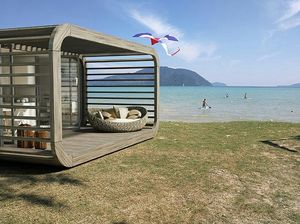 MK P20 táo cabin Kết Cấu Thép giường | container thép bằng gỗ mô-đun khách sạn ký túc xá nhà hàng | thoáng khí midcentury - Product Image 4