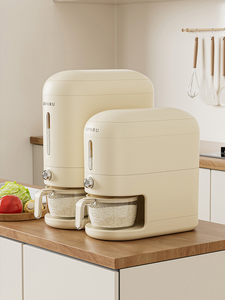 Meilleures ventes : Distributeur de riz multifonction moderne à pression, <span class=keywords><strong>anti</strong></span>-poussière, sans BPA, pour cuisine domestique, avec bouton unique - Product Image 5