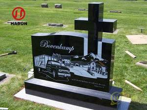 Croix sculptée monument de granit gris sésame Roumanie Style <span class=keywords><strong>pierre</strong></span> <span class=keywords><strong>tombale</strong></span> en granit gris foncé - Product Image 3