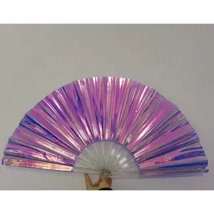 13 Inch 33 Cm PVC Colorful Large Hand Fan Custom Plastic Hand Fan Folding Hand Fan