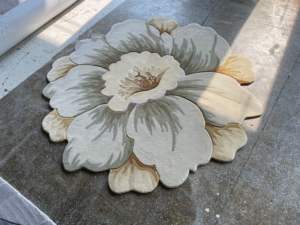 Tapis floral fait main personnalisé de haute qualité pour salon laine soie forme irrégulière tapis de fleur tapis de dessin animé tapete en laine - Product Image 3