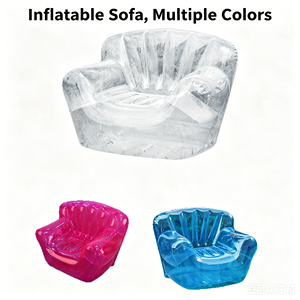 Transparent <b>Inflatable</b> Air <b>Sofa</b> PVC Lounge Chair Portable Seat for Indoor Outdoor Camping - Product Image 6