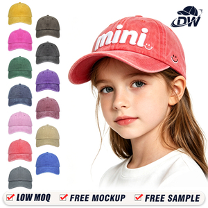 Gorra de Béisbol Infantil de Alta Calidad al por Mayor, Estilo <span class=keywords><strong>Vintage</strong></span>, 100% Algodón, con Hebilla Metálica, Gorras Deportivas para Niños HY004 - Product Image 1