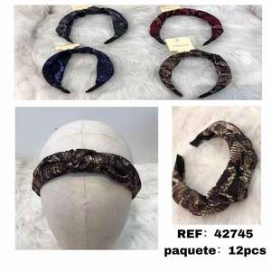 Diadema de Terciopelo con Nudo, Accesorio de Moda para Mujer, Ref 42745, Paquete de 12 Piezas - Product Image 1