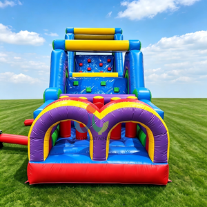 Juegos <span class=keywords><strong>de</strong></span> Obstáculos Inflables <span class=keywords><strong>de</strong></span> PVC Comerciales con Toboganes, Pared <span class=keywords><strong>de</strong></span> Escalada y Pilares Desplegables para Niños y Adultos - Product Image 3