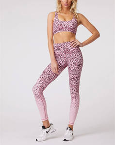 <span class=keywords><strong>2025</strong></span> Sublimation Leopard Cross Strappy Yogawear Mädchen Yoga BH & High Waist Lift Butt Leggings - Product Image 4
