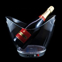 Seau à glace en plastique LED, pour Bar à Champagne, bière, plastique acrylique