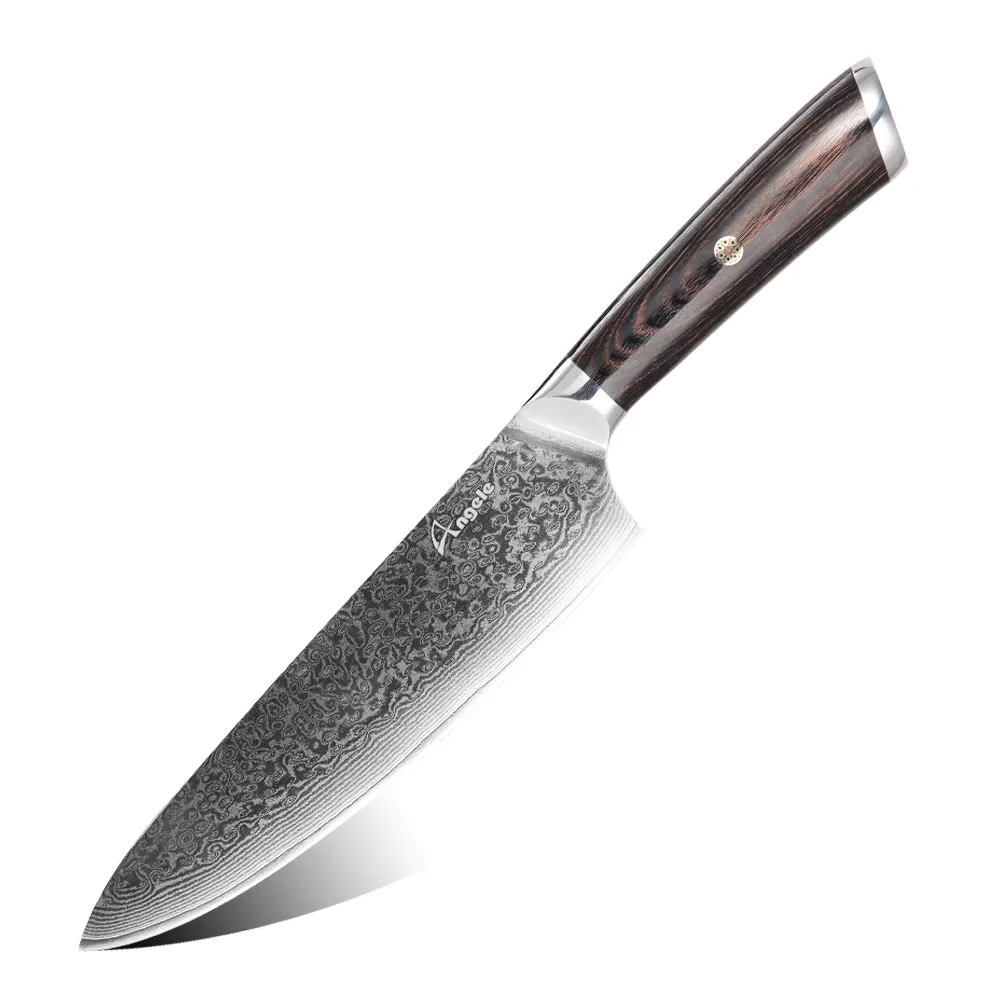 kitchen knife damascus steel 8inch chef knife blade Japanese damascus knife