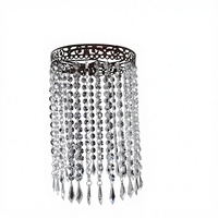 Décoration d'intérieur, cadre en métal pour fleurs, cylindre moderne, perles en plastique transparentes, lustre pour couvrir les luminaires d'intérieur