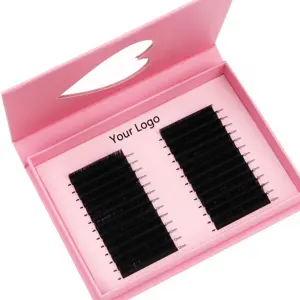 Russian Cashmere Volume Lash Tray Fluffy Soft Extensions De Pestanas Matte Black High Quality Pbt Fiber Lash Extension Supplies