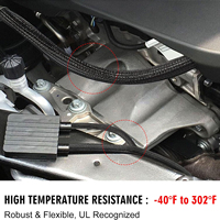 Gaine de câblage tressée en polyester noir UL94-V2 ignifuge extensible pour faisceau de câbles de protection de câblage moteur automobile