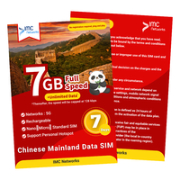 Tarjeta SIM de Viaje de 7 Días para China Continental 4G 5G, Empaque Personalizado, Roaming, Datos Ilimitados, China Mobile 3 en 1 ESIM