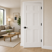 Porte intérieure blanche à 6 panneaux style Shaker colonial, en bois massif apprêté, avec âme en bois massif, 30x80 pouces, revêtement MDF à 90 degrés