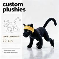 Groothandel Op Maat Gemaakt Schaatsen Zwart Panter Pluche Speelgoed OEM Winter Race Dieren Gevuld Mascot IJsschaats Outfit CE CPC
