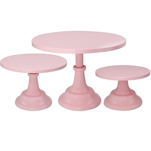Présentoir à gâteaux rond moderne en fer, ensemble de 3 pièces pour table de desserts de mariage, hauteurs haute, moyenne et basse - Product Image 6