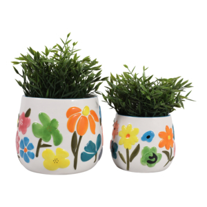 Vasi in Ceramica Dipinti a Mano con Design a Tulipano per Piante da Interno e Decorazione Casa e Giardino - Product Image 2