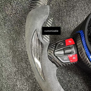Volante de Fibra de Carbono con Empuñadura de Alcántara, Cubierta de Carbono Azul, Pantalla LED, Paletas de Carbono M1/M2 para <span class=keywords><strong>BMW</strong></span> M3 M4 M5 X3 X4 G20 G22 - Product Image 2