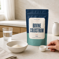 Complément alimentaire OEM sans saveur, hydrolysé, halal, 150g de poudre de colostrum bovin pour soutenir le système immunitaire