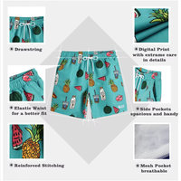 Short de plage personnalisé à imprimé floral et géométrique pour hommes, à séchage rapide, respirant, de grande taille, à sublimation, pour la maternité