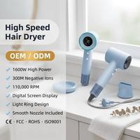 Ensemble de brosses sèche-cheveux professionnelles de voyage avec buse lissante, moteur ionique DC 1600W, sèche-cheveux haute vitesse