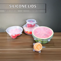 Couvre-aliments en silicone multi-usages - Bouchons à rabat réutilisables de qualité alimentaire pour fruits, collations et repas