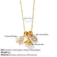 Colliers en acier inoxydable F410 avec pendentifs pour la vie quotidienne estivale, ornés de breloques ours en peluche, montgolfière, étoile de mer et cœur
