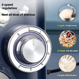 Petit robot pâtissier électrique domestique 5L avec bol mélangeur en acier inoxydable, pétrin, machine à faire de <span class=keywords><strong>la</strong></span> crème, faible <span class=keywords><strong>bruit</strong></span>, tête inclinable - Product Image 3