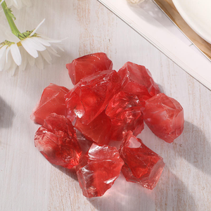 Ham kristal şifa kuvars taş fabrika fiyat toptan düzensiz kristal kayalar cüruf cam taş kırmızı cam taşlar - Product Image 3