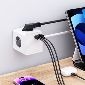 ปลั๊กพ่วงแม่เหล็ก 2026Cube พร้อมพอร์ต USB 1 ช่อง และพอร์ต C 2 ช่อง มาตรฐาน EU รองรับ PD20W สายต่อพ่วงสำหรับชาร์จเร็ว - Product Image 2