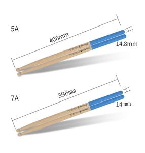 Accesorios de instrumentos musicales de alta calidad de fábrica, <span class=keywords><strong>baquetas</strong></span> antideslizantes de abedul de arce 5A 7A de colores para niños y adultos - Product Image 2