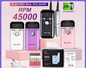 45000RPM Rechargeable Nail <b>Drill</b> Machine Portable Electric E File Manicure Polisher with Nail <b>Bits</b> - Product Image 6
