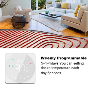 Thermostat intelligent à <span class=keywords><strong>écran</strong></span> tactile couleur, idéal pour le chauffage et le refroidissement par le sol radiant, avec commande vocale, HVAC, écoénergétique - Product Image 2