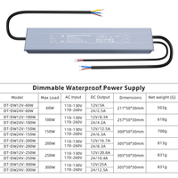 400W 300W 200W sabit voltaj 0.75A-33.33A triyak kısılabilir trafo 12V 24V su geçirmez Led güç kaynağı sürücüsü
