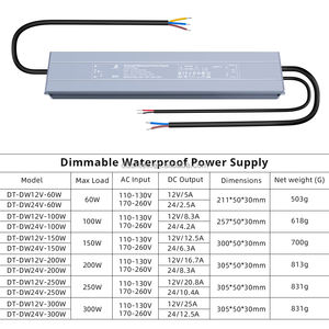 หม้อแปลง0.75A แรงดันไฟฟ้าคงที่400W 300W 200W 12V 24V กันน้ำไดรเวอร์แหล่งจ่ายไฟ LED - Product Image 5
