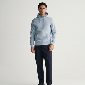 Sudadera con Capucha y Bolsillo para Hombre, Cuello Redondo, Algodón Francés de Alta Calidad, Duradera, Cómoda, Informal, con Estampado Sólido, para Uso Diario - Product Image 1