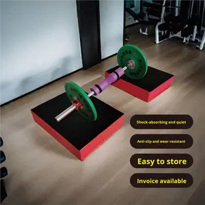 Tapis de musculation pour salle de sport, coussin d'absorption des chocs pour haltères, matériau <span class=keywords><strong>PVC</strong></span>, réduction du bruit, coussin de salle de sport - Product Image 2